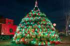 Lobster trap Christmas tree, Musquodoboit Harbour, Nova Scotia, Canada. Art Print